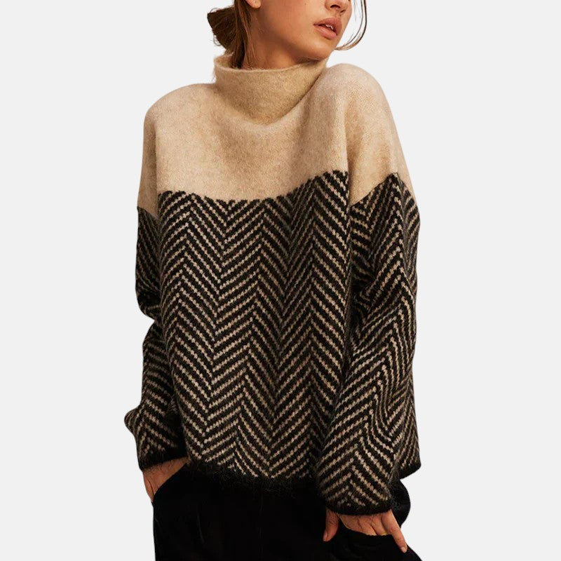 Eva | Women's Herringbone Knit Sweater