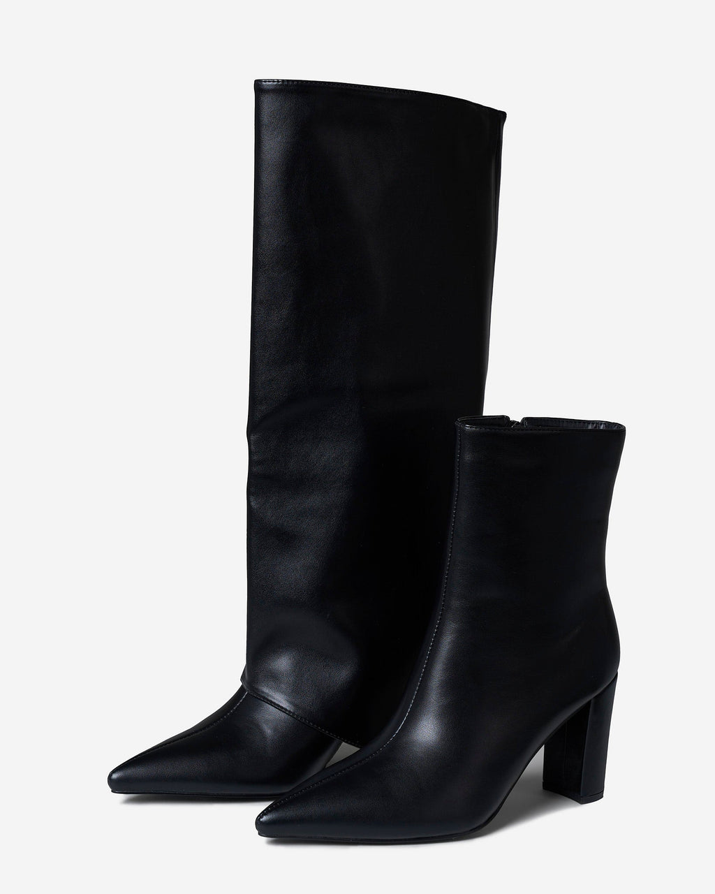 2-in-1 Knee & Ankle Boots - Black