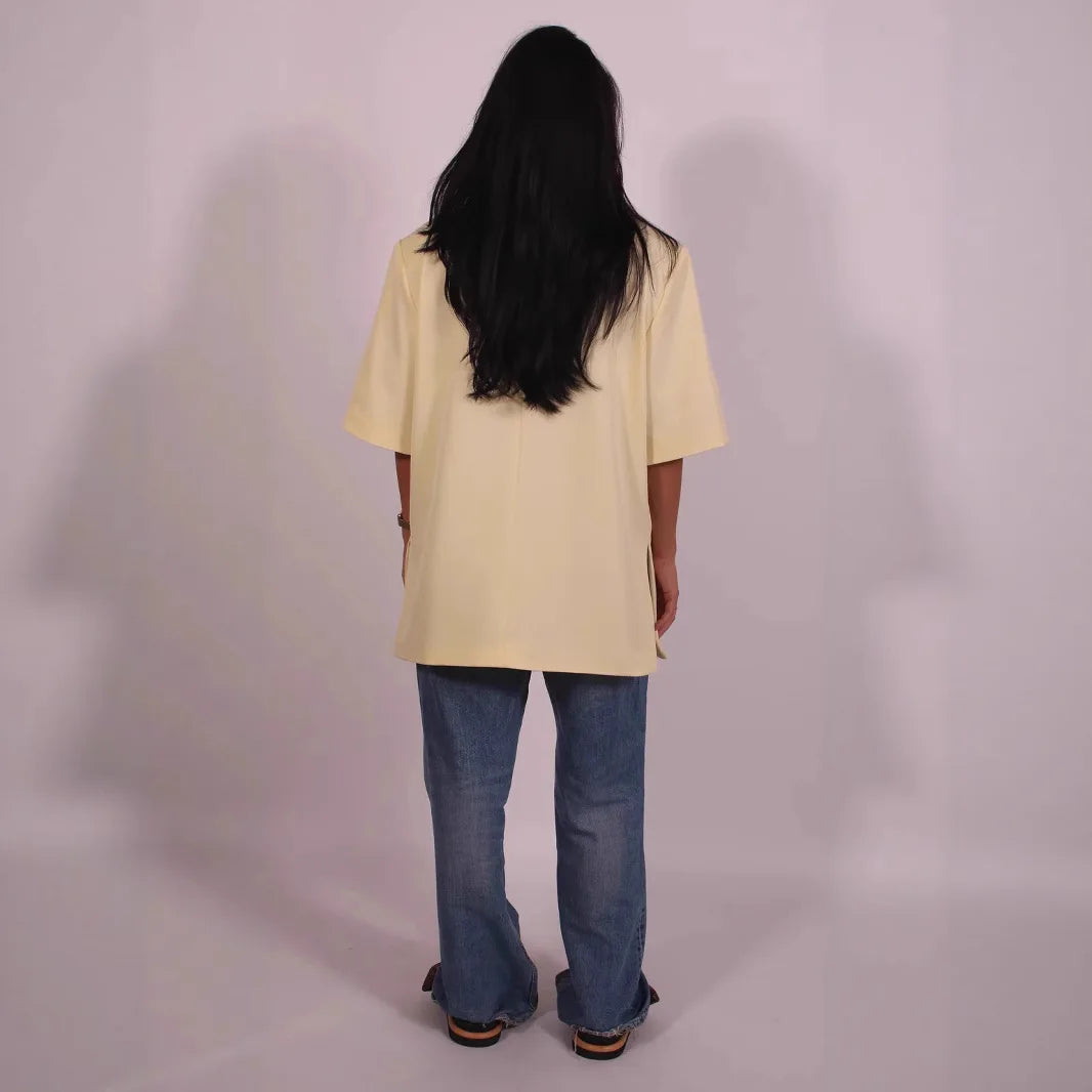 Women's Chic Oversized Blazer & High-Waist Shorts Set