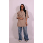 Women's Chic Oversized Blazer & High-Waist Shorts Set