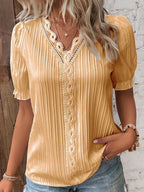 Women's Summer V-Neck Hollow-Out Top