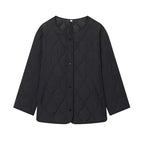 Women's Black Quilted Long-Sleeve Winter Jacket