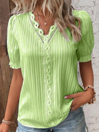 Women's Summer V-Neck Hollow-Out Top