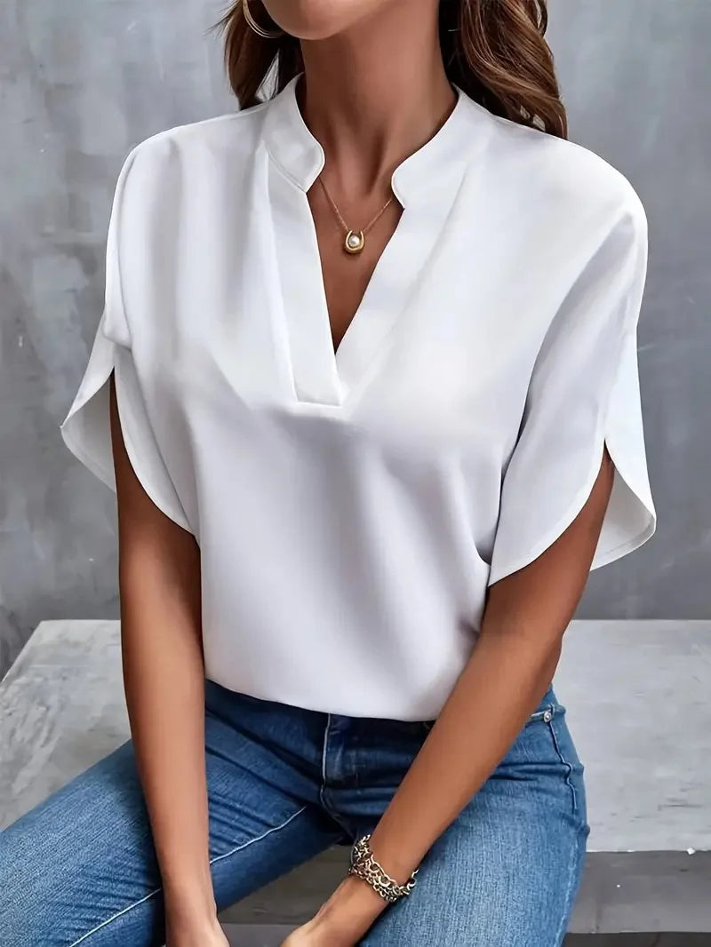 Women's Casual V-Neck Half-Sleeve Blouse