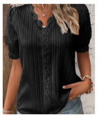 Women's Summer V-Neck Hollow-Out Top