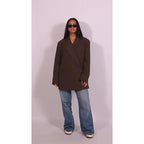 Women's Chic Oversized Blazer & High-Waist Shorts Set