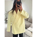 Women's Chic Oversized Blazer & High-Waist Shorts Set
