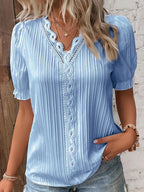 Women's Summer V-Neck Hollow-Out Top