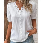 Women's Summer V-Neck Hollow-Out Top